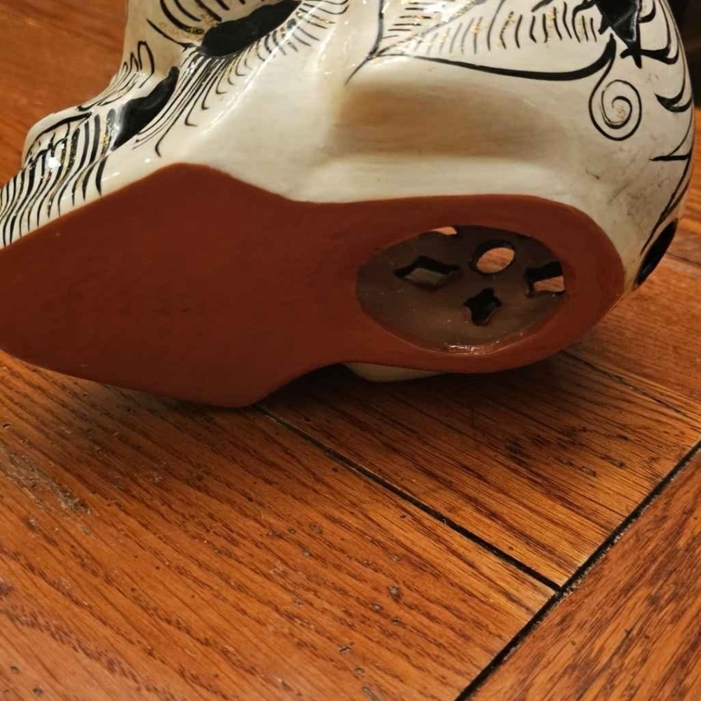 Decorative Skull with Black Patterns - Picture 3 of 4